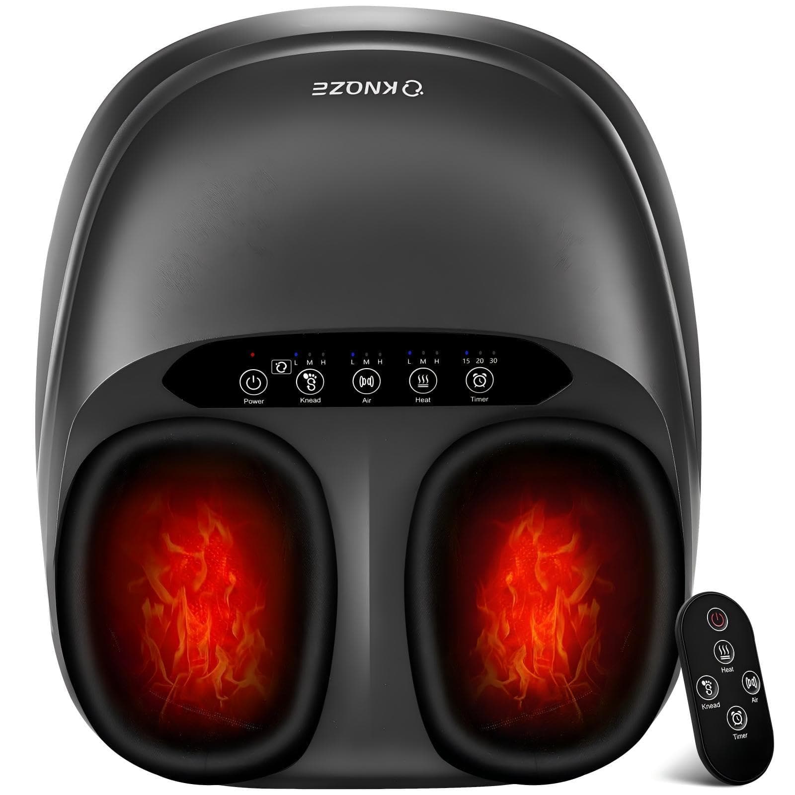 Live At Space - Shiatsu Foot Massager with Heat, Deep Kneading, Remote, 3 Modes & Timers, Fits Size 13 - 642146673306