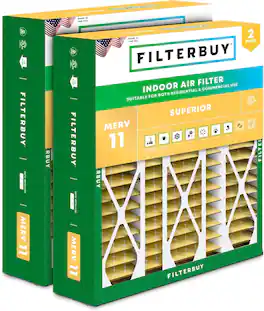 Filterbuy - 20x25.25x3.5 MERV 11 Pet & Allergy Defense, Pleated HVAC AC Furnace Air Filters Replacement for AprilAire (2-Pack) - Gold