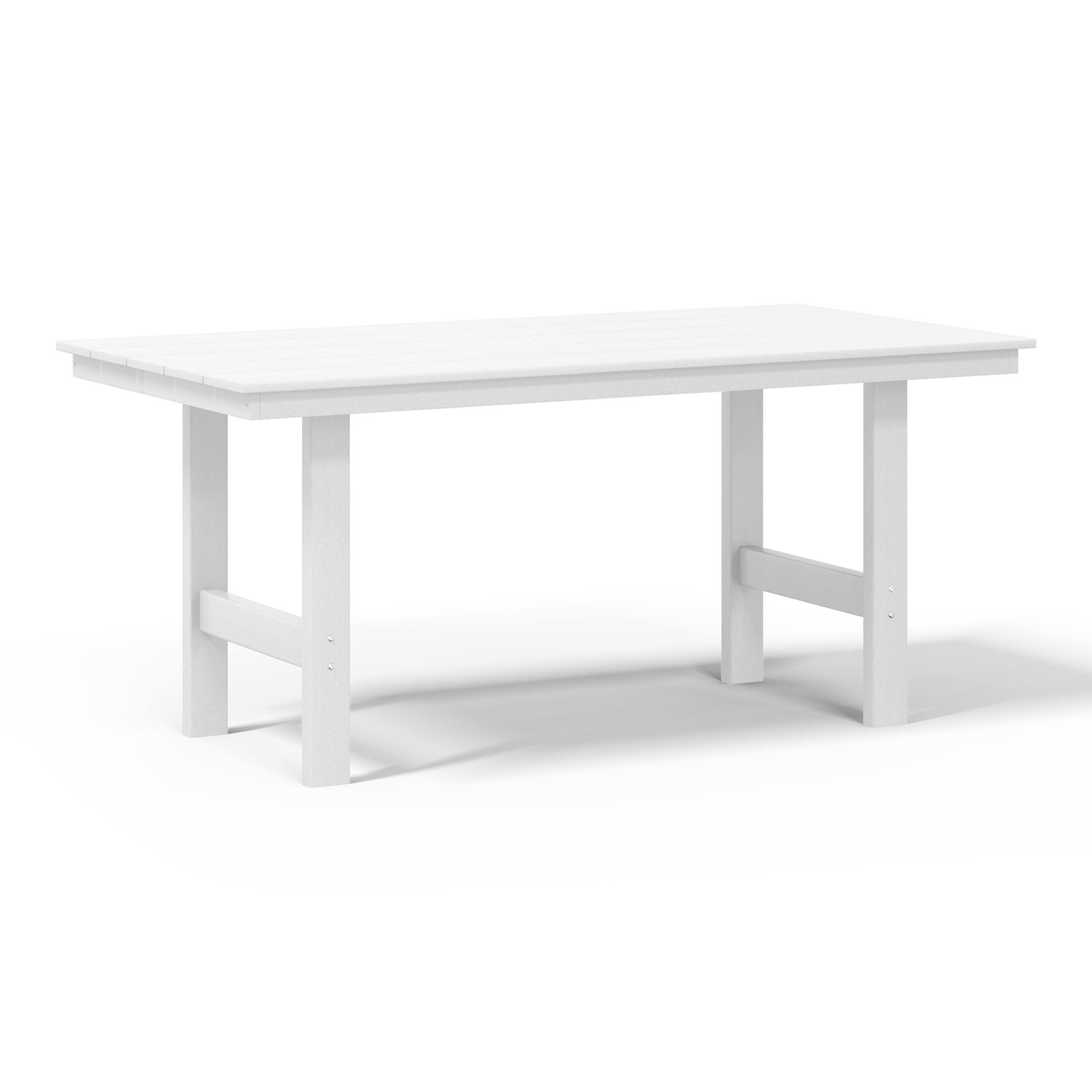Left. WestinTrends - WestinTrends Ashore 7-Piece HDPE Outdoor Rectangular Patio Dining Table Set - White.