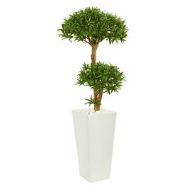 BreeBe - 50" Bonsai Styled Podocarpus Artificial Tree in Planter - Green