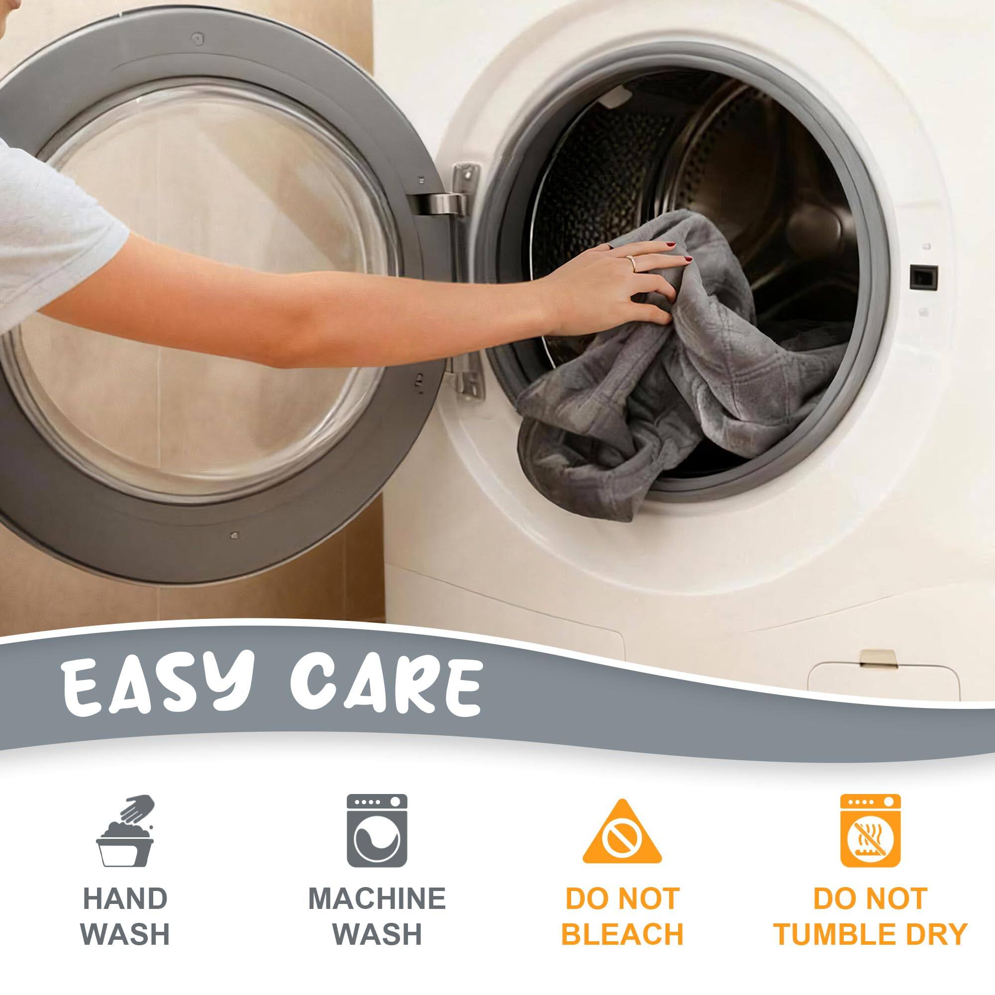 EASY CARE  
HAND WASH  
MACHINE WASH  
DO NOT BLEACH  
DO NOT TUMBLE DRY