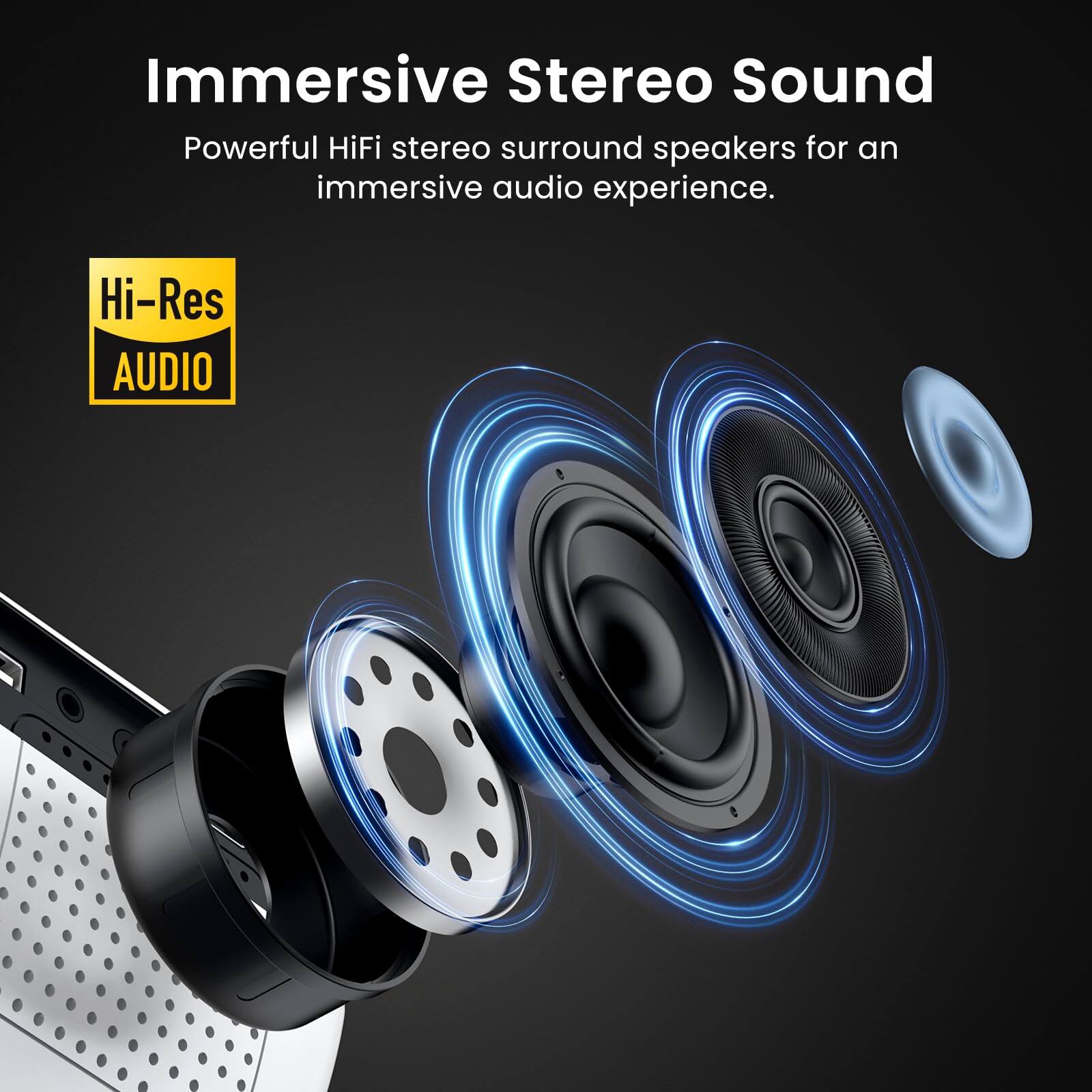 Immersive Stereo Sound

Powerful HiFi stereo surround speakers for an immersive audio experience.

Hi-Res Audio