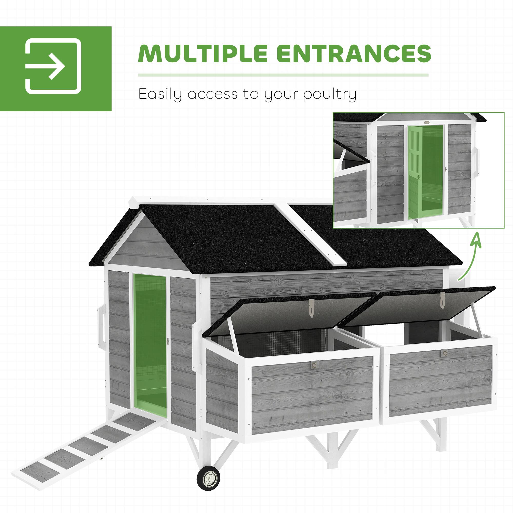 MULTIPLE ENTRANCES  
Easily access to your poultry