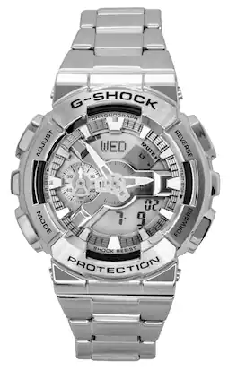 Casio - G-SHOCK Analog Digital Stainless Steel Grey Dial Quartz GM-110D-8A 200M Men's Watch - Gray