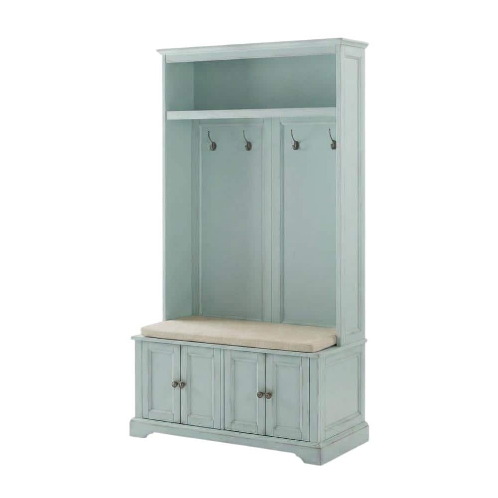 Crosley Furniture - Holbrook Hall Tree - Distressed Seafoam Blue price history on PriceWatchPro