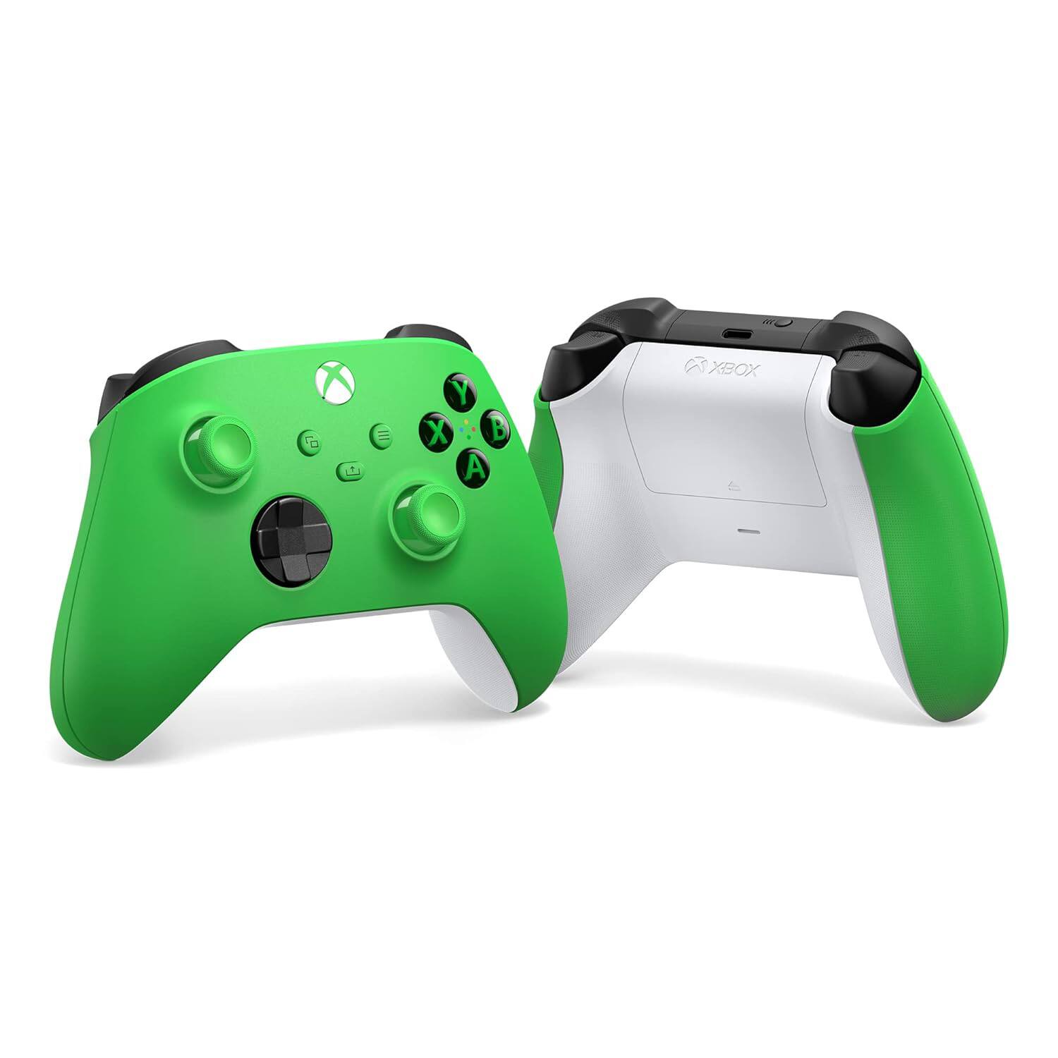 Left. Microsoft - Xbox Wireless Controller for Series X, Series S, Windows with MightySkins Custom Skin Code - Velocity Green - Velocity Green.