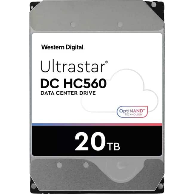 Western Digital - WD Ultrastar DC HC560 WUH722020BL5204 20 TB Hard Drive - 3.5" Internal - SAS (12Gb/s SAS) - 7200rpm - 4Kn Format