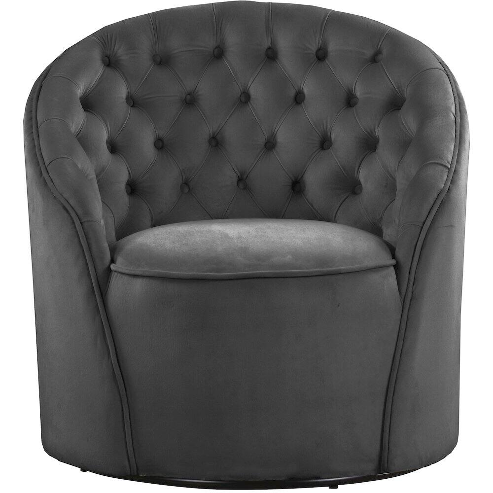Alt View 2. Meridian Furniture - Alessio Grey Velvet Accent Chair - Grey.