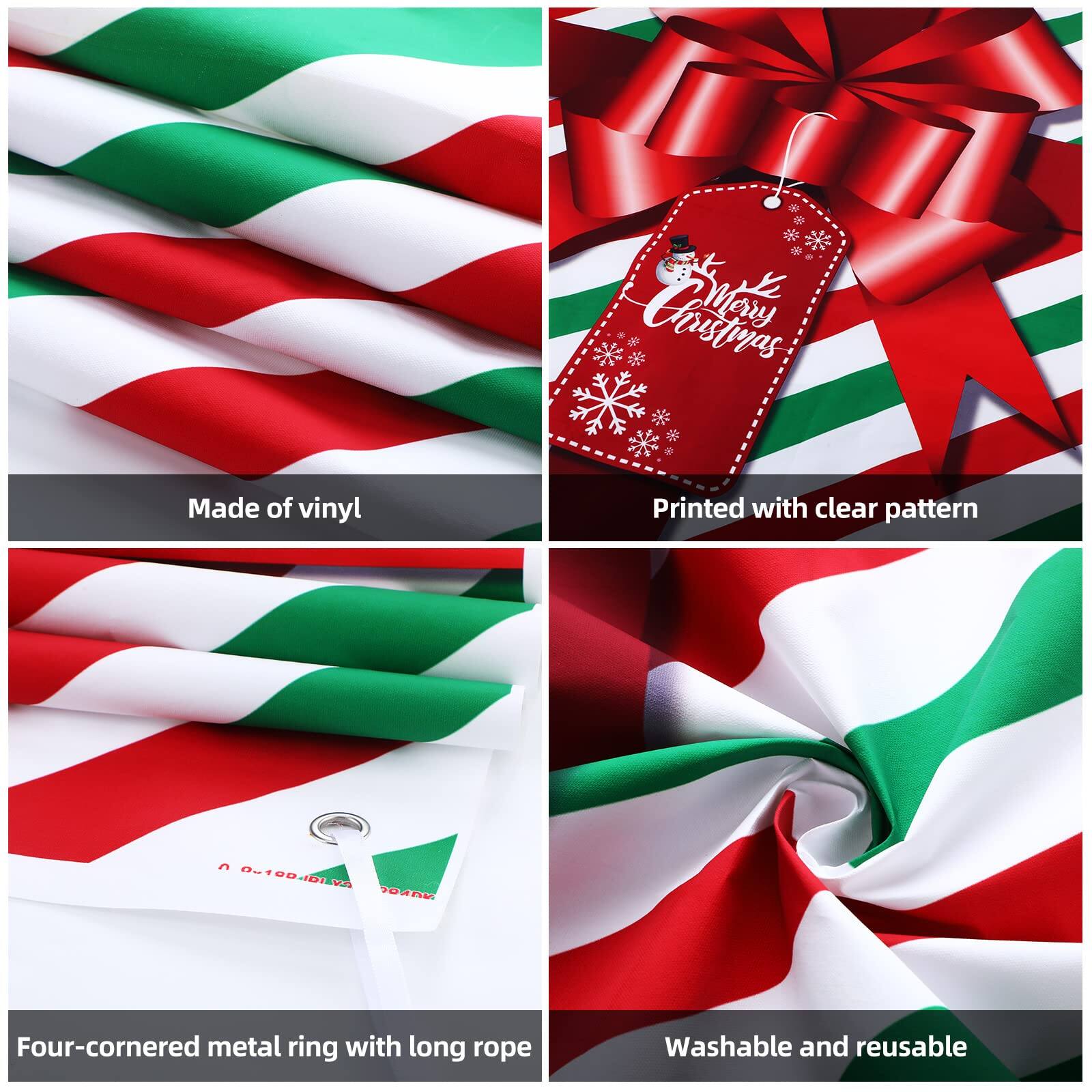 - Made of vinyl
- Printed with clear pattern
- Four-cornered metal ring with long rope
- Washable and reusable