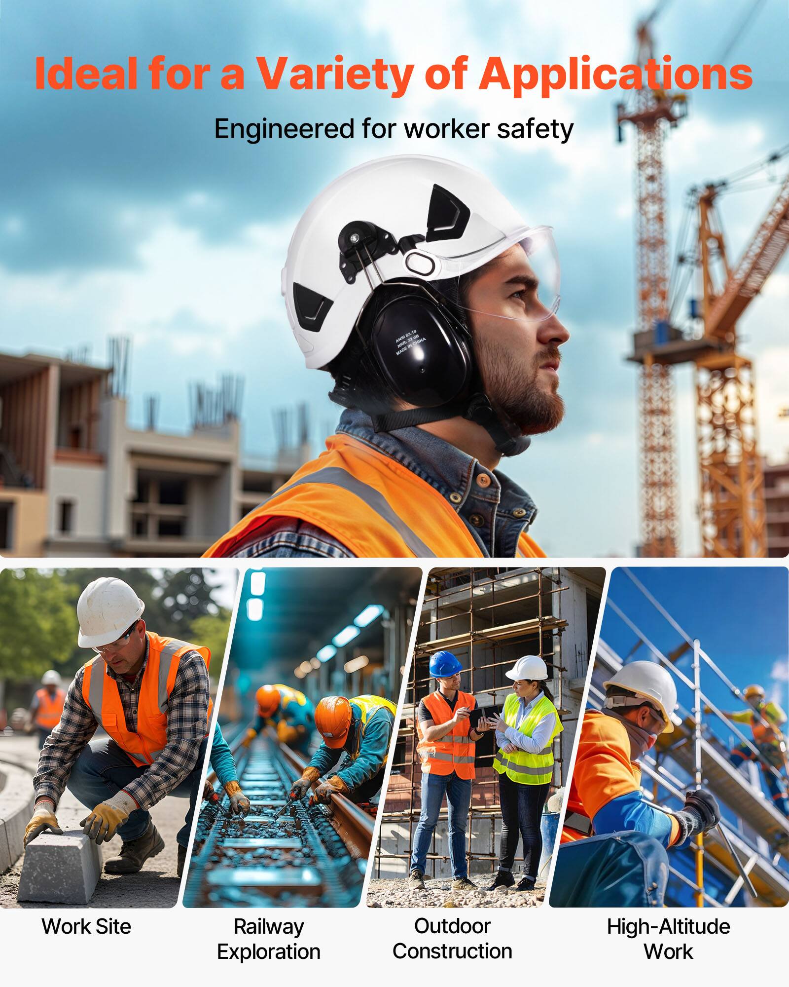 Ideal for a Variety of Applications  
Engineered for worker safety  

- Work Site  
- Railway Exploration  
- Outdoor Construction  
- High-Altitude Work