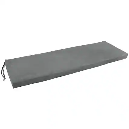 Front. Blazing Needles - 60-inch by 19-inch Micro Suede Bench Cushion - Grey.