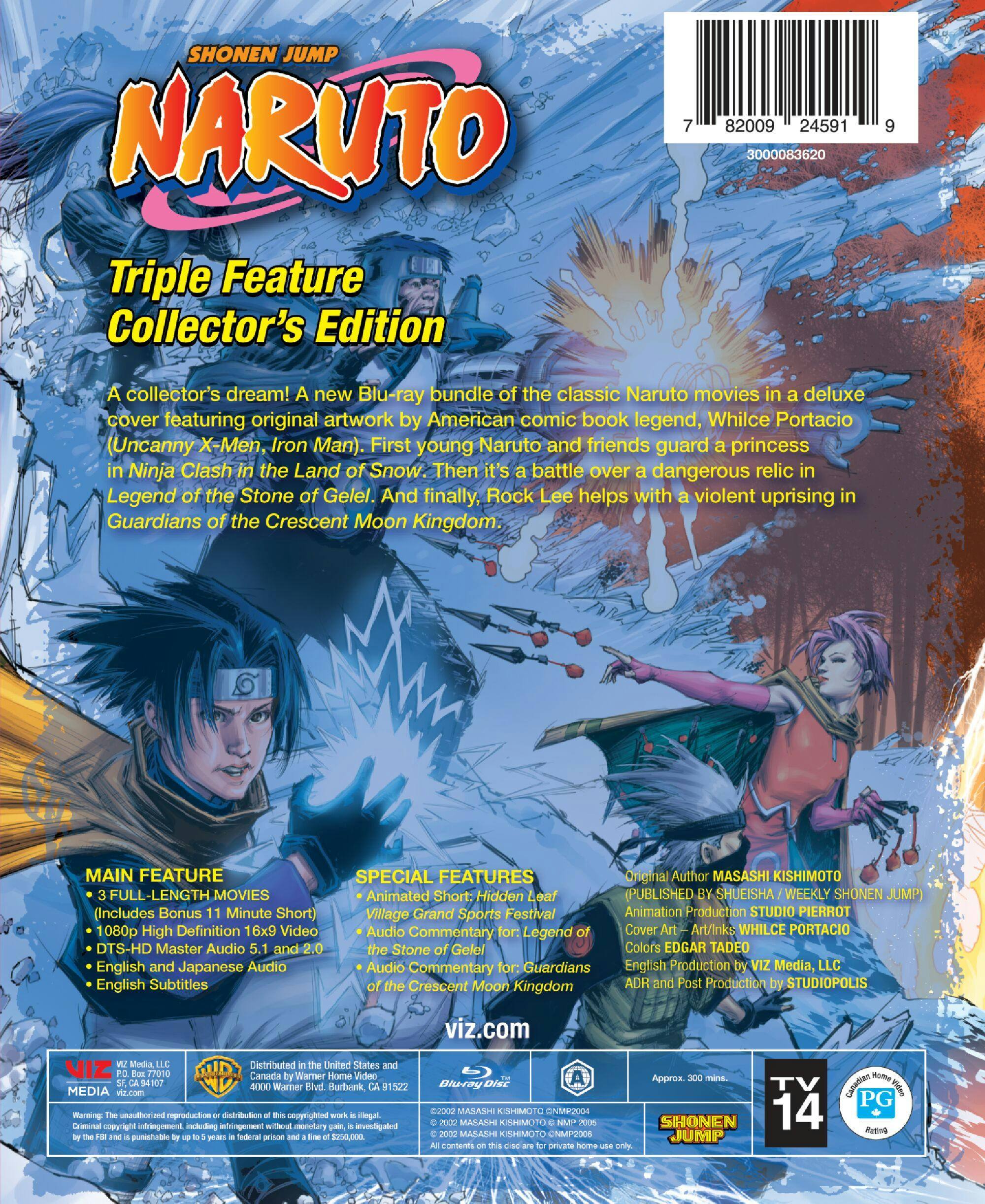 Back. Naruto Triple Feature Collector's Edition (Blu-ray Steelbook) [Blu-ray].