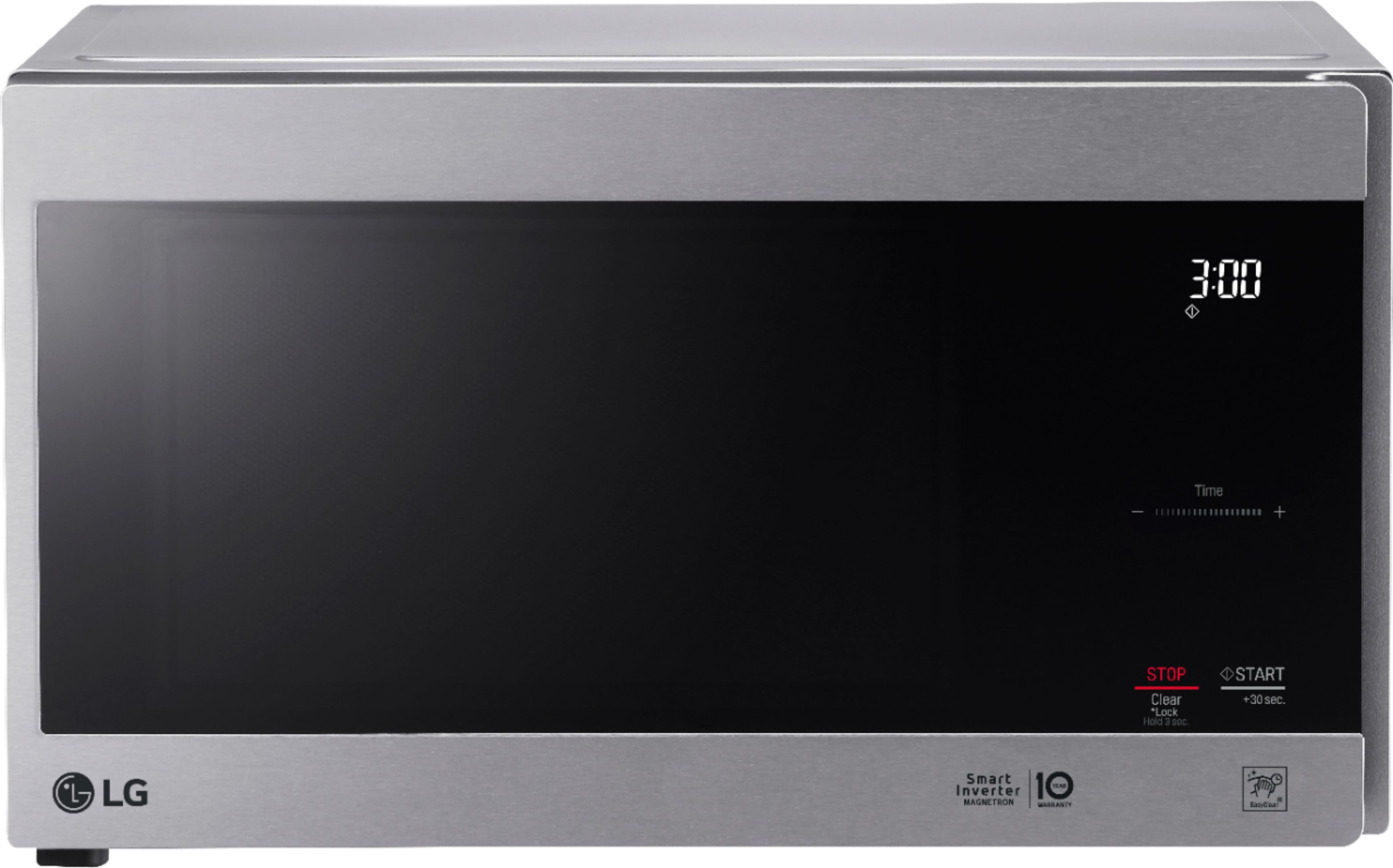 Front. LG - NeoChef 0.9 Cu. Ft. Compact Microwave with EasyClean - Stainless Steel.