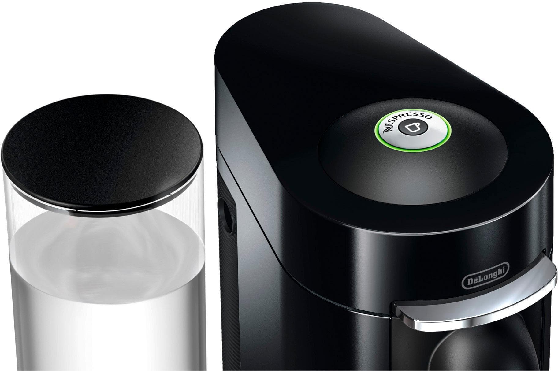 Angle. De'Longhi - Nespresso Vertuo Plus Deluxe Coffee & Espresso Machine with Aerocinno - Piano Black.