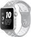 Front. Apple - Geek Squad Certified Refurbished Apple Watch Nike+ 42mm Silver Aluminum Case Silver/White Nike Sport Band - Silver Aluminum.