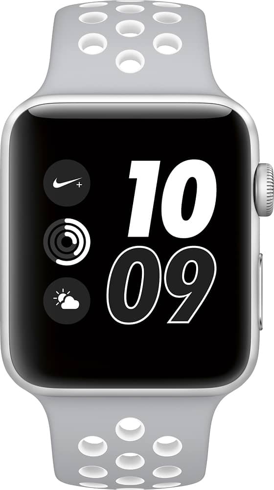 apple watch nike  silver aluminium case with summit white nike sport loop