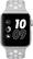 Left. Apple - Geek Squad Certified Refurbished Apple Watch Nike+ 42mm Silver Aluminum Case Silver/White Nike Sport Band - Silver Aluminum.