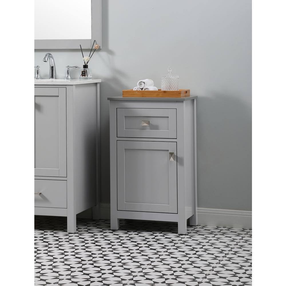 Alt View 8. Elegant Kitchen and Bath - 18 Inch Wide Bathroom Storage Freedstanding Cabinet In Grey - Grey.