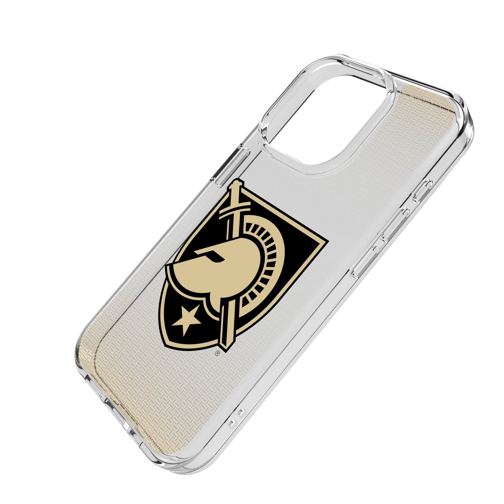 Alt View 1. Keyscaper - Army Black Knights Linen Logo iPhone Clear Case - 13 mini - Multicolor.