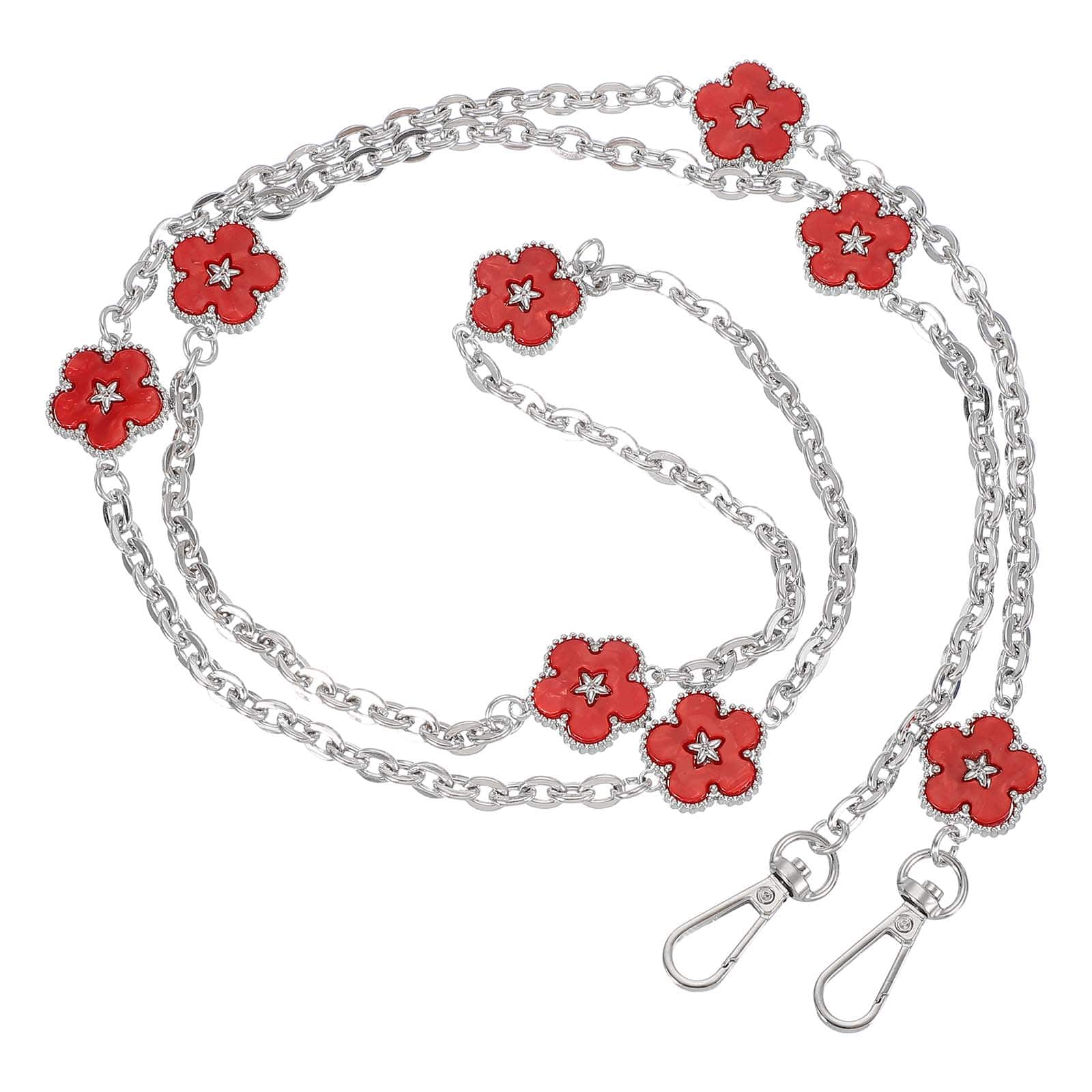 "Unique Bargains - 3pcs 1.2"" Anti Theft Crossbody Phone Strap with Detachable Tether Tabs Flower Lanyard Leash for Women - Red" price history on PriceWatchPro