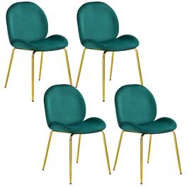 Gymax - 4PCS Velvet Dining Chair Accent Leisure Chair Armless Side Chair - Green