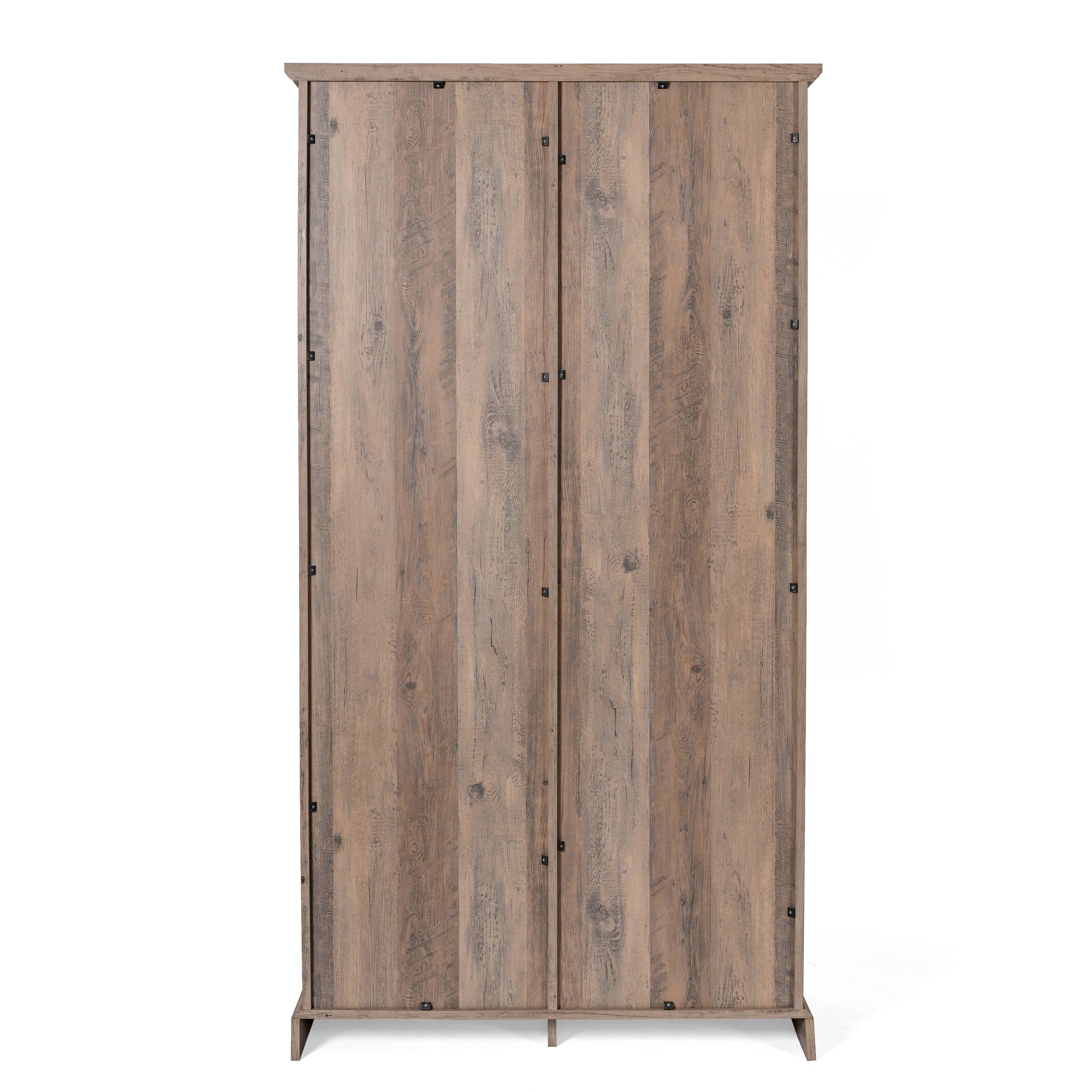 Back. Flash Furniture - Harrison 36" Wide Rustic Farmhouse Storage Cabinet Bookcase with Sliding Barn Door and 4 Adjustable and 2 Fixed Shelves - Gray.