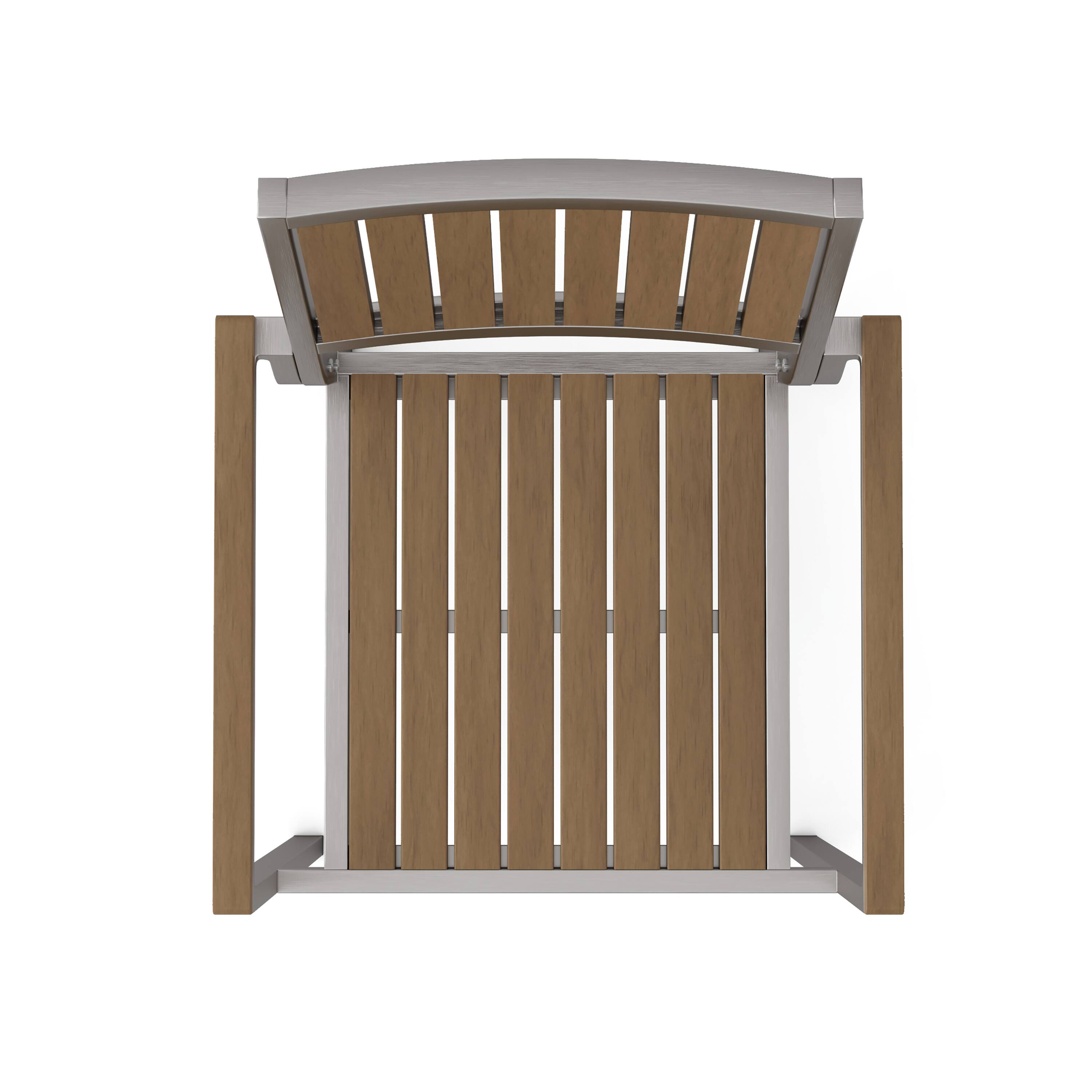 Alt View 6. Lirago - 21 Inch Dining Chairs Set of 2 Aluminum Frame with Wood Accent Sturdy Outdoor Indoor Use - Natural.