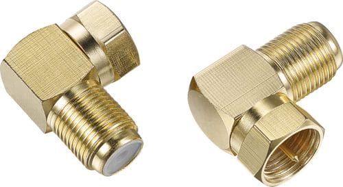 Rocketfish™ - 90-degree Coaxial Cable Adapter (2-Pack) - Gold - Larger Front