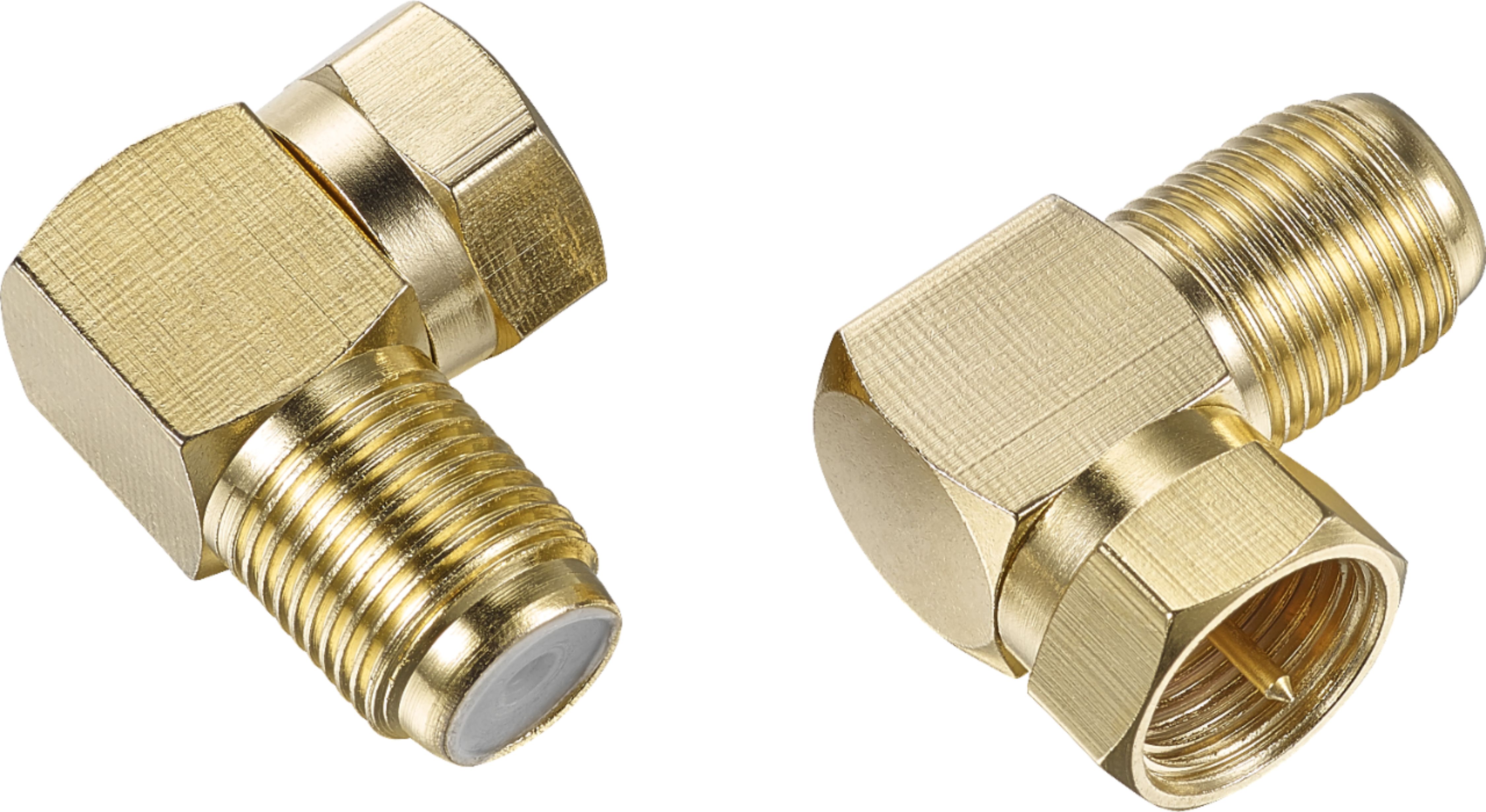 Rocketfish™ - 90-degree Coaxial Cable Adapter (2-Pack) - Gold