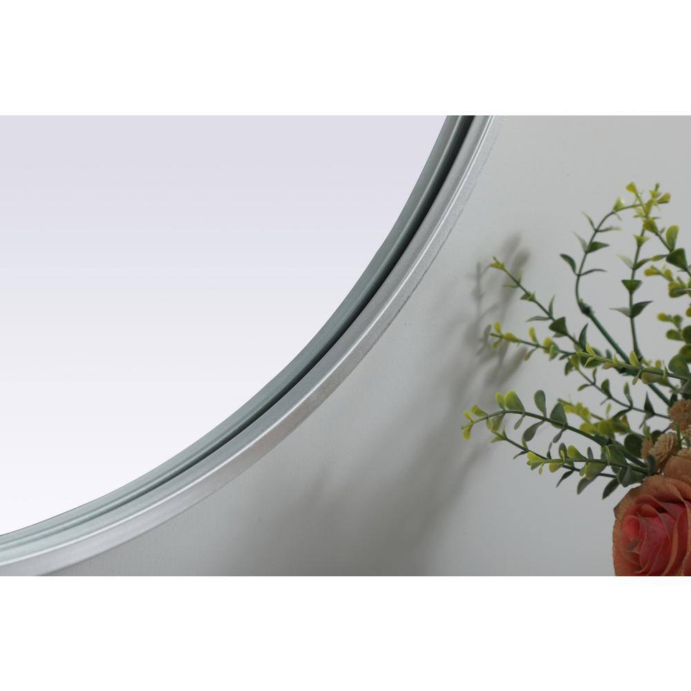 Alt View 2. Elegant Decor - Metal Frame Oval Mirror 24x40 Inch in Silver - Silver.