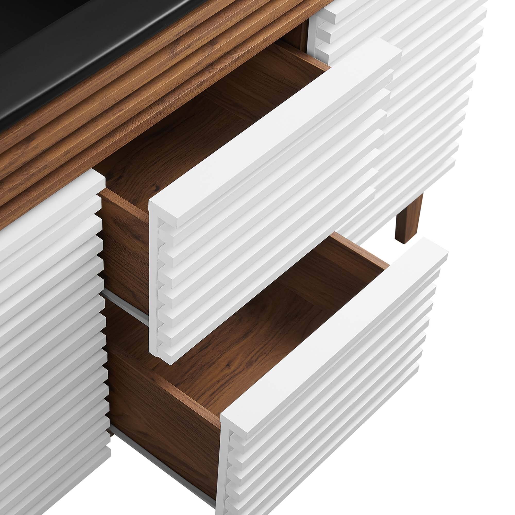Alt View 6. Modway - Render 48" Bathroom  Vanity with Black Basin Included - White Walnut Black.