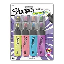 Sharpie - Clear View Highlighter, Chisel Tip, 8/Pack - Assorted