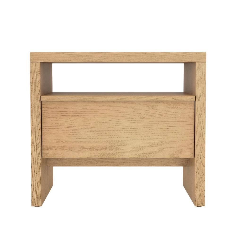 Left. Starlight Canyon Home - Contemporary Nightstand in Natural Finish with Mahogany and Oak Veneer - Natural.