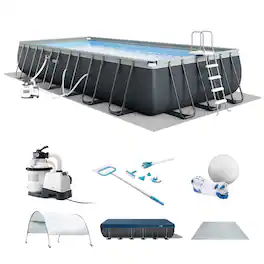 Intex - 26367EH 24' x12' x52" Rectangular Ultra XTR Frame Swimming Pool with Pump