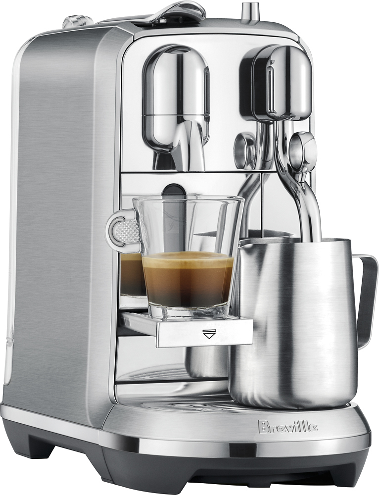 Left View: Capresso - froth MAX Automatic Milk Frother - Silver/Black