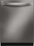 Front Zoom. LG - 24" Top Control Smart Wi-Fi Enabled Dishwasher with QuadWash and Steel Tub with Light - Black Stainless Steel.