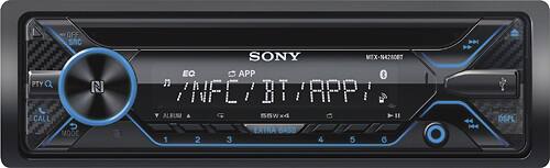 Sony - In-Dash CD/DM Receiver - Built-in Bluetooth with Detachable Faceplate - Black - Larger Front