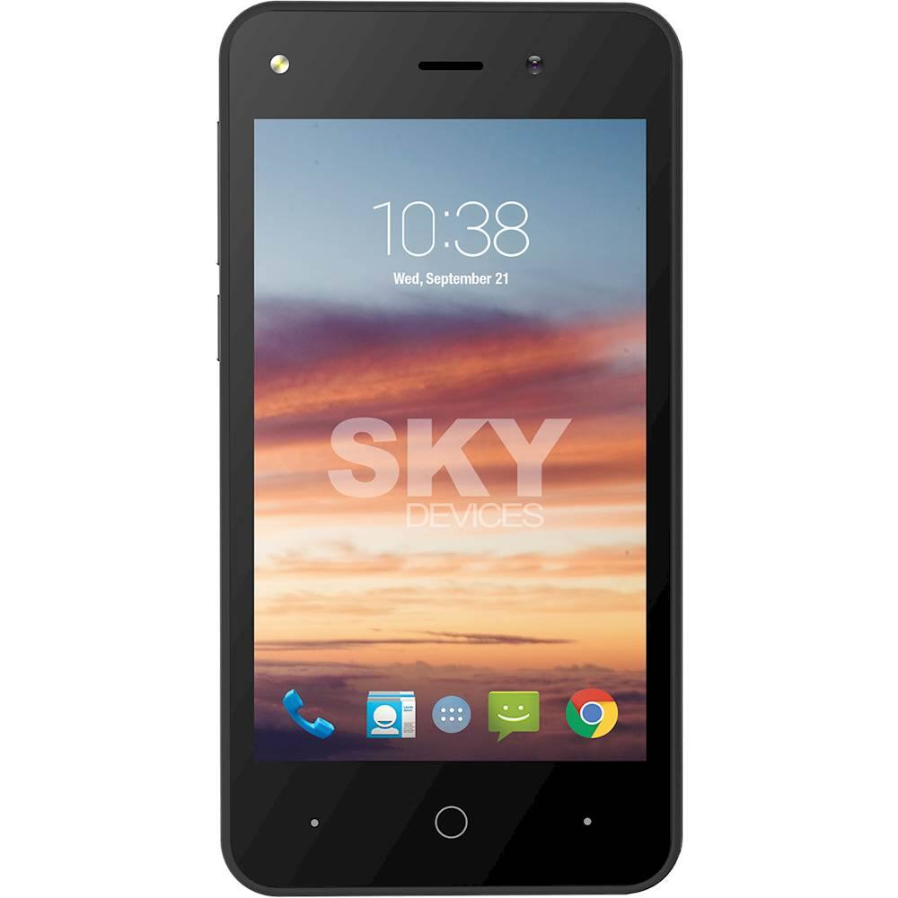 Front. SKY Devices - Platinum 4.0 4G with 4GB Memory Cell Phone (Unlocked) - Gray.