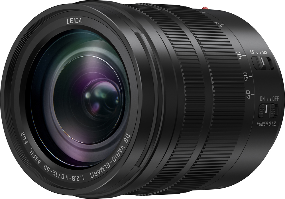 Angle View: Panasonic - LUMIX G LEICA DG VARIO-ELMARIT 12-60mm F/2.8-4.0 ASPH Standard Zoom Lens for Mirrorless Micro Four Thirds Cameras - Black