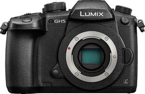 Panasonic - Lumix GH5 Mirrorless Camera (Body Only) - Black - Front_Zoom