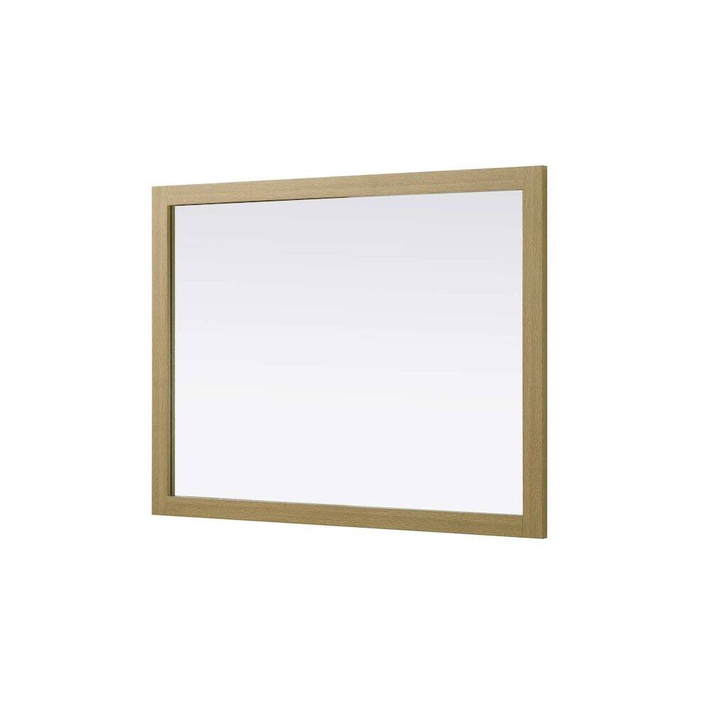 Alt View 1. Elegant Kitchen and Bath - Noah Wooden Rectangle Mirror 48 x 36 in Honey Brown - Honey Brown.