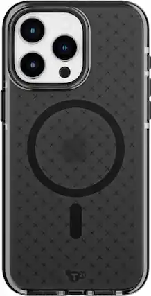 Front. Tech21 - Tech21 Evo Check MagSafe Case iPhone 15 Pro Max - Smokey/Black - Smokey Black.