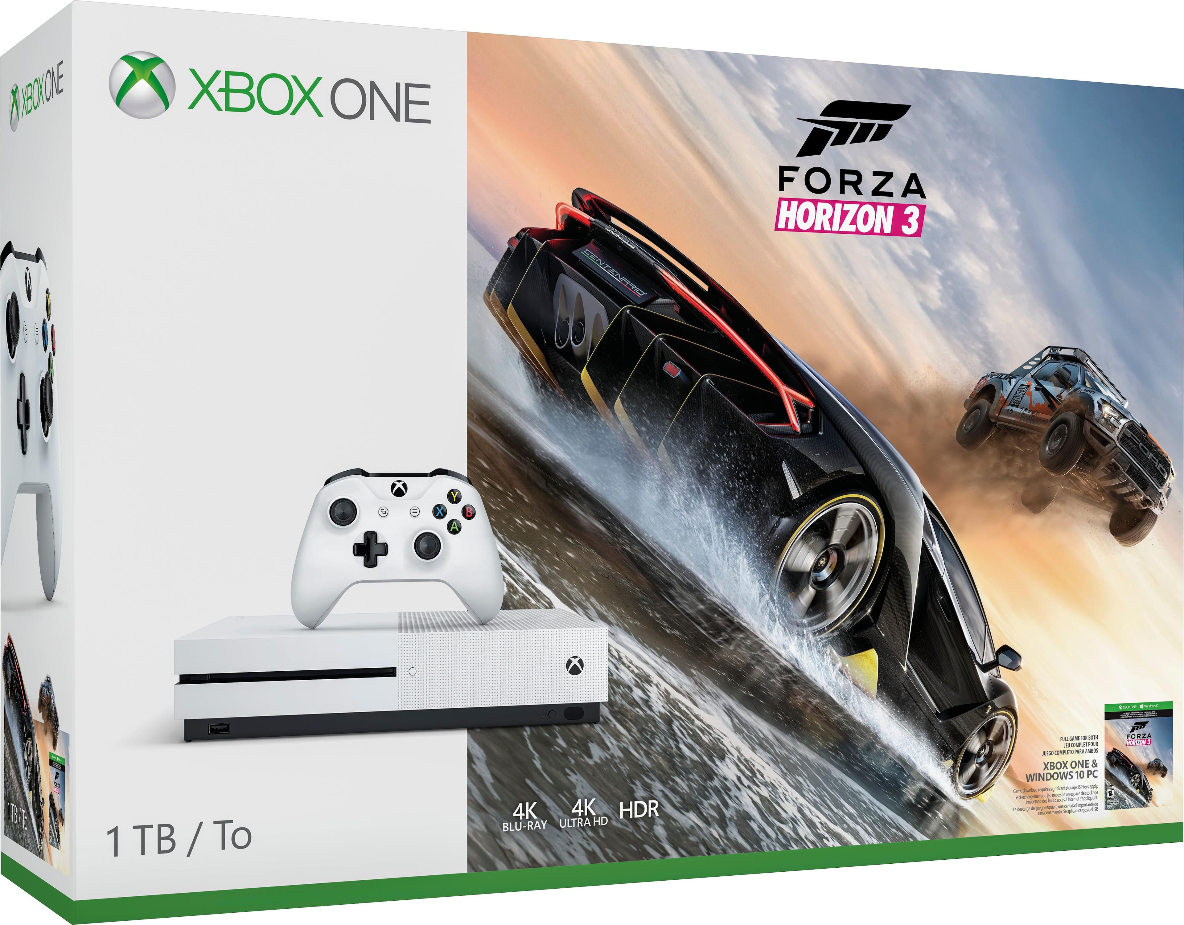 Xbox One S 1TB Forza Horizon 4 Console Bundle - Digital download of Forza  Horizon 4 included - White Controller & Xbox One S included - 8GB RAM 1TB  HD