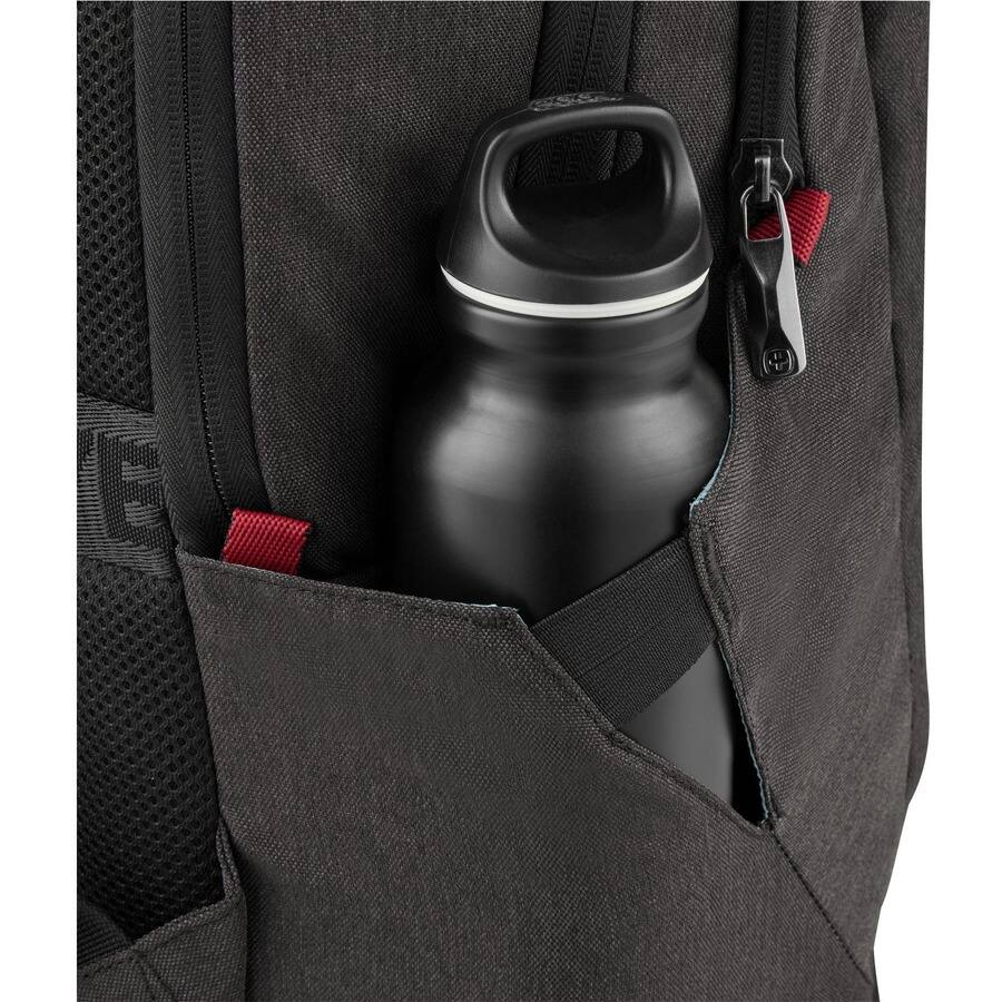 Alt View 8. SwissGear - Wenger MX Professional Carrying Case (Backpack) for 10" to 16" Notebook - Heather Gray - Water Resistant Zipper - Charcoal Gray.