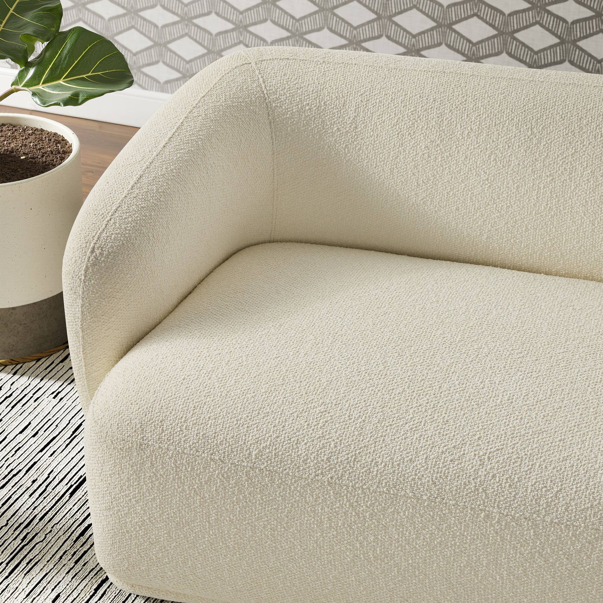 Alt View 5. Modway - Monica 88 Inch Boucle Fabric Sofa by Modway - Cream.