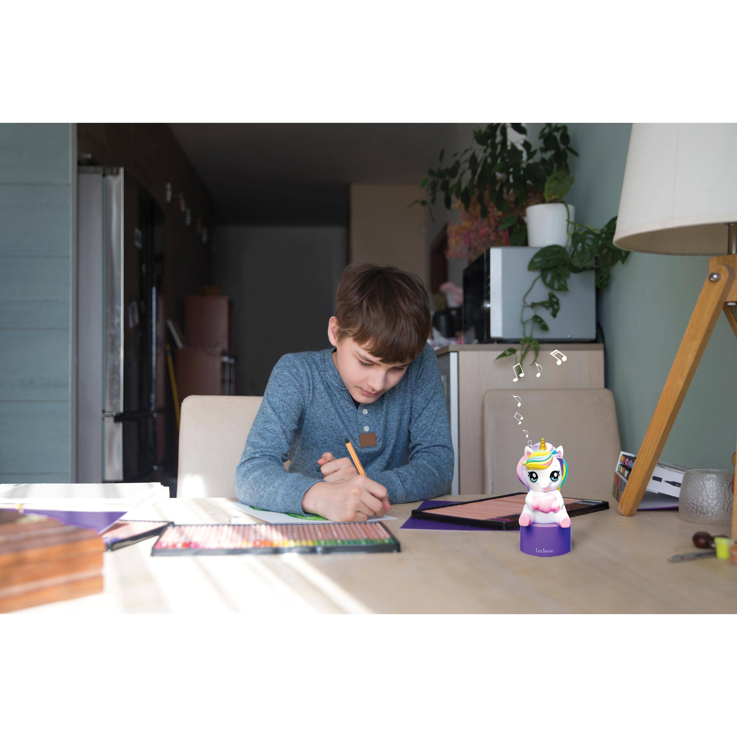 Alt View 6. Lexibook - Unicorn, nightlight Bluetooth speaker with colour changing LED light, auto shut off timer, portable rechargeable battery.