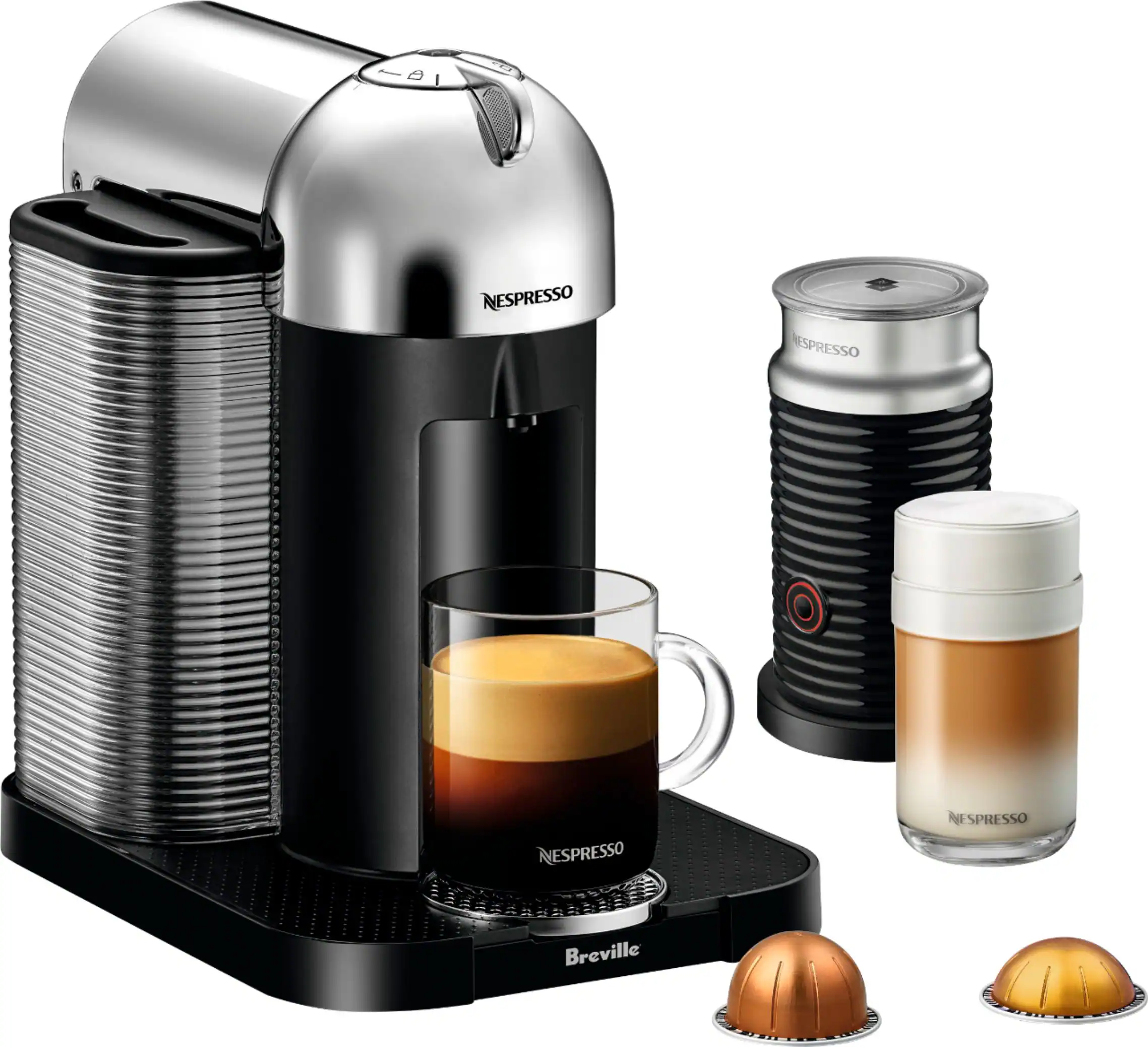 Nespresso - Vertuo by Breville with Aeroccino3 - Chrome