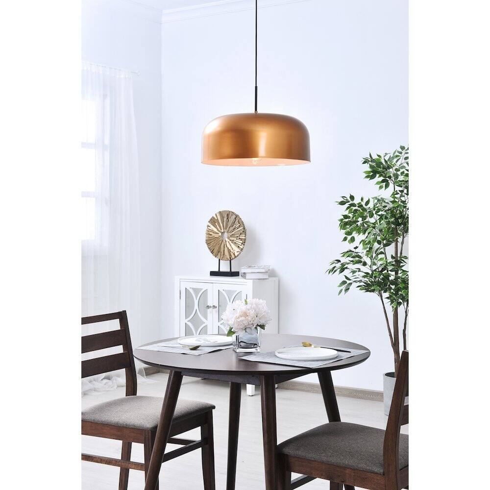 Alt View 9. Living District - Etude 1 Light Satin Gold Pendant - Satin Gold And Black.