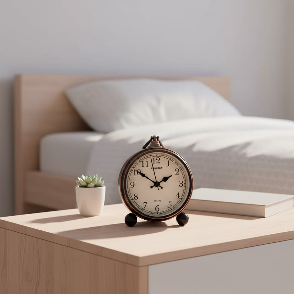 Alt View 4. FINEAK - 4" Vintage Gold Analog Alarm Clock, Silent Battery Operated Desk Clock - Black.