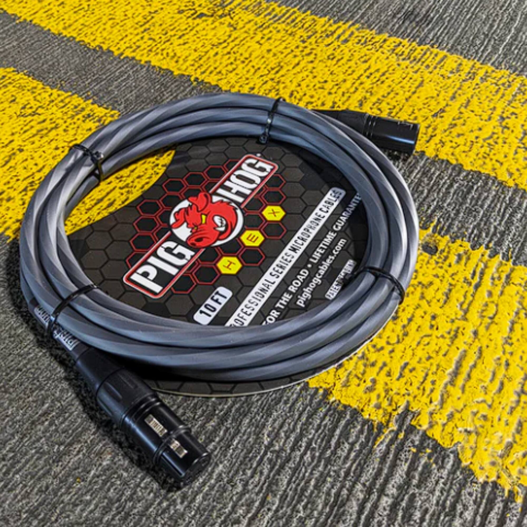 PIG HOG X CABLES GUARANTEE SERIES MICROPHONE CABLES MICROPHONE pighogcables.com LIFETIME GUARANTEE 10FT OF PROFESSIONAL MICROPHONE CABLES FOR THE ROAD